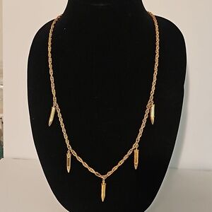 Goldtone BULLET Design 30"Long Rope Chain Necklace